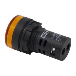 1 pcs - RS PRO, Panel Mount Yellow LED Pilot Light, 22mm Cutout, IP65, Round, 24V ac/dc