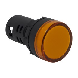 1 pcs - RS PRO, Panel Mount Yellow LED Pilot Light, 22mm Cutout, IP65, Round, 24V ac/dc