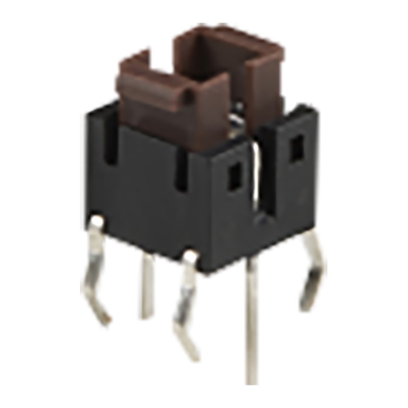 5 pcs - Brown Rectangular Tactile Switch, SPST 50 mA 2.2mm Through Hole