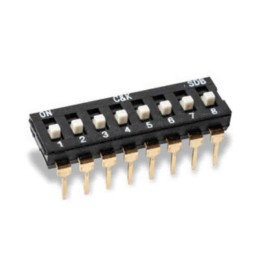 5 pcs - C & K 2 Way Through Hole DIP Switch DPDT, Extended Slide Actuator