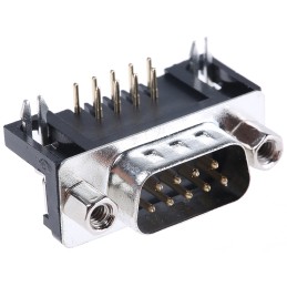 5 pcs - ASSMANN WSW A-DS 9 Way Right Angle Through Hole D-sub Connector Plug, 2.77mm Pitch, with 4-40 UNC Screwlocks