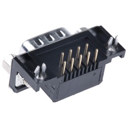 5 pcs - ASSMANN WSW A-DS 9 Way Right Angle Through Hole D-sub Connector Plug, 2.77mm Pitch, with 4-40 UNC Screwlocks