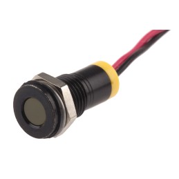 1 pcs - RS PRO Yellow Panel Mount Indicator, 2V dc, 8mm Mounting Hole Size, Lead Wires Termination, IP67