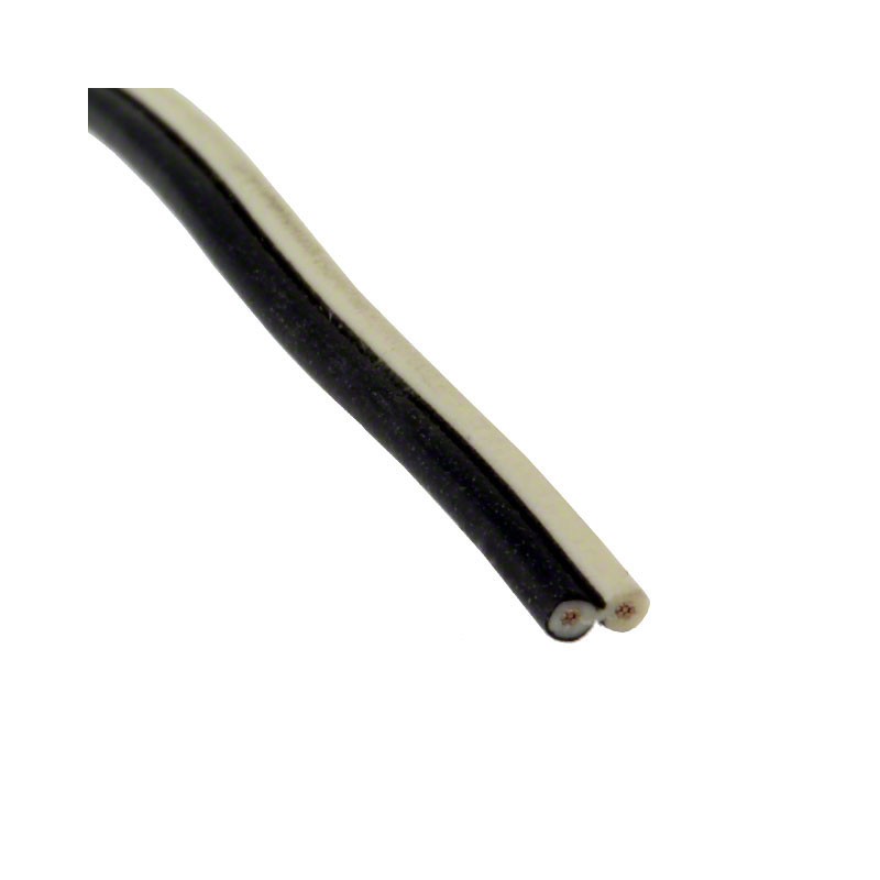1 pcs : 21458-26-2-0500-0102-1-TS - CABLE 2COND 26AWG BLK/WHITE 25'