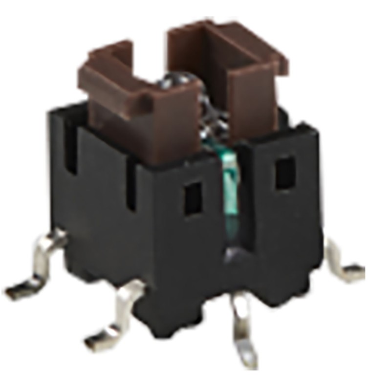 5 pcs - Brown Rectangular Tactile Switch, SPST 50 mA 2.2mm Surface Mount