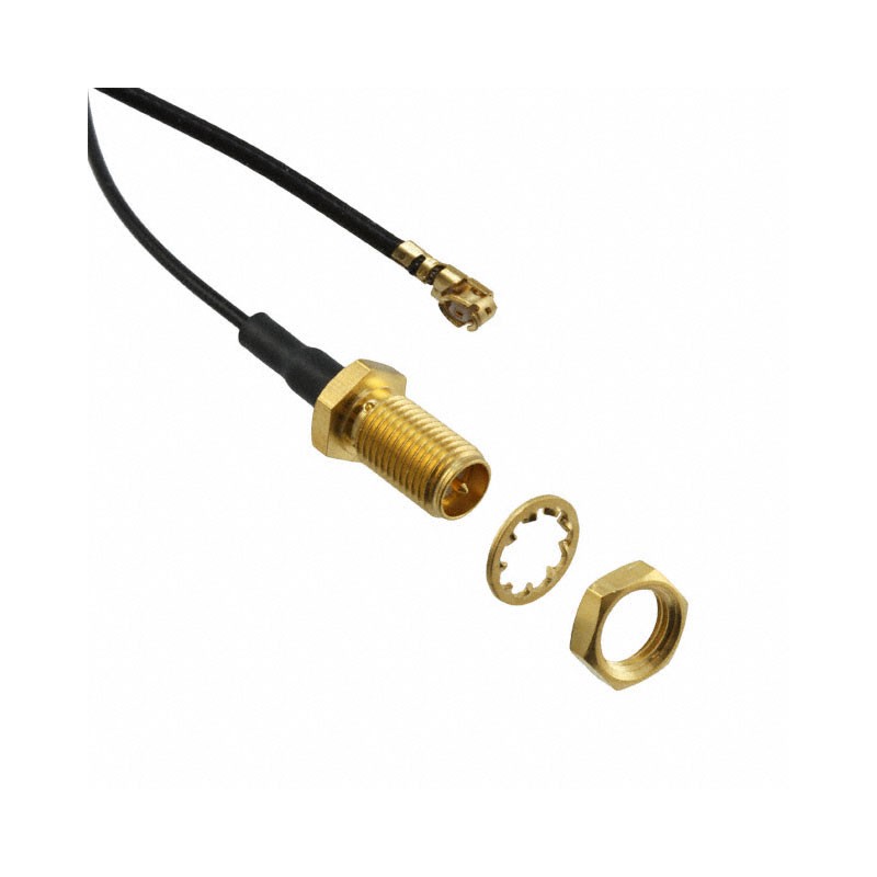 1 pcs : 415-0100-150 - Coaxial U.FL (UMCC) to RP-SMA 1.37mm OD Coaxial Cable 5.906' (150.00mm)