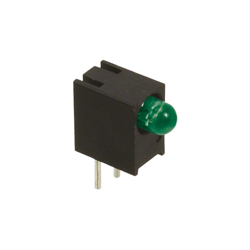 1 pcs - Dialight 551-0607F, Green Right Angle PCB LED Indicator, Through Hole 7.5 V