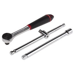 1 pcs - Facom 26-Piece Metric 1/2 in Standard Socket Set with Ratchet, 6 point