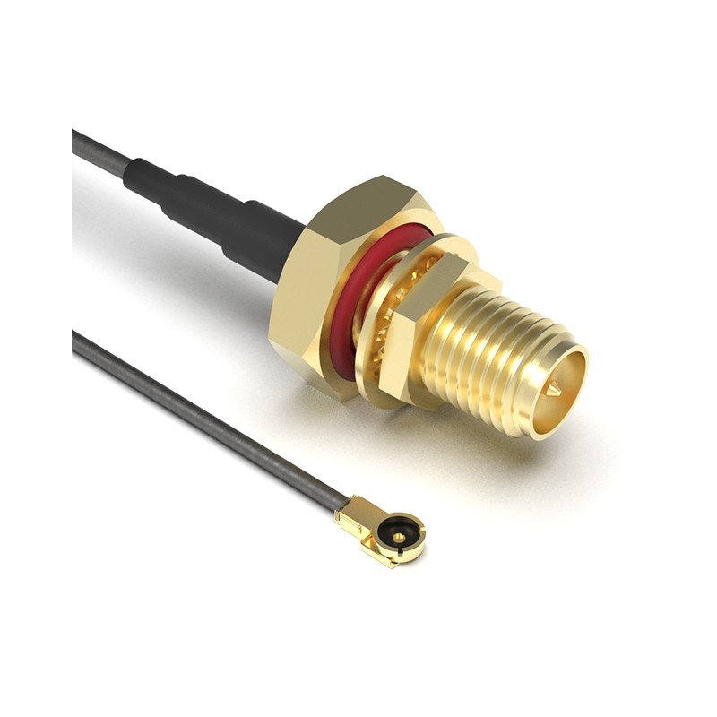 1 pcs : CABLE 378 RF-200-A-1 - Coaxial RP-SMA to IPEX MHF4L 1.13mm OD Coaxial Cable 7.874' (200.00mm)