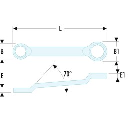 1 pcs - Facom Ring Spanner, 8mm, Metric, Double Ended, 182 mm Overall
