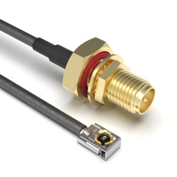 1 pcs : CABLE 377 RF-200-A-1 - Coaxial IPEX MHF1 LK to RP-SMA 1.37mm OD Coaxial Cable 7.874' (200.00mm)