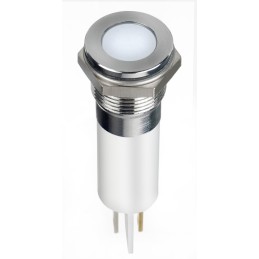 1 pcs - RS PRO White Panel Mount Indicator, 220V ac, 12mm Mounting Hole Size, Faston, Solder Lug Termination, IP67