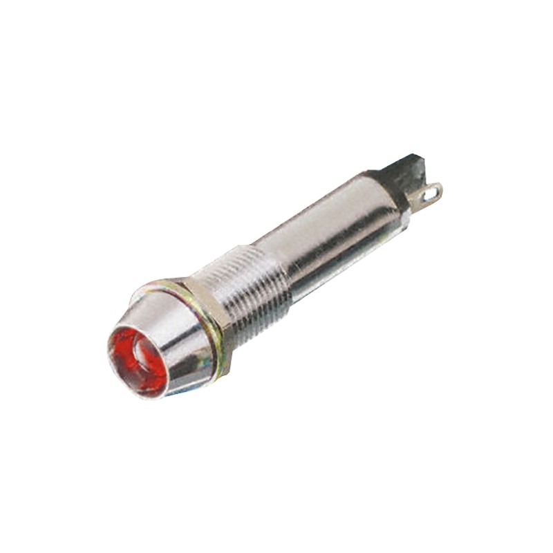 1 pcs - Dialight Red Indicator, 24V dc, 9mm Mounting Hole Size, Solder Tab Termination