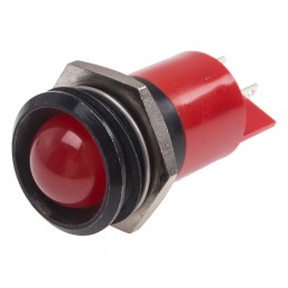 1 pcs - RS PRO Red Panel Mount Indicator, 22mm Mounting Hole Size, Solder Tab Termination