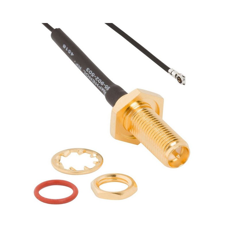 1 pcs : 095-902-503-150 - Coaxial RP-SMA to AMC4 1.13mm OD Coaxial Cable 5.906' (150.00mm)