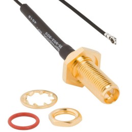 1 pcs : 095-902-503-200 - Coaxial RP-SMA to AMC4 1.13mm OD Coaxial Cable 7.874' (200.00mm)