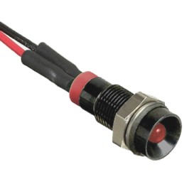 1 pcs - RS PRO Red Panel Mount Indicator, 220V ac, 8mm Mounting Hole Size, Lead Wires Termination, IP67