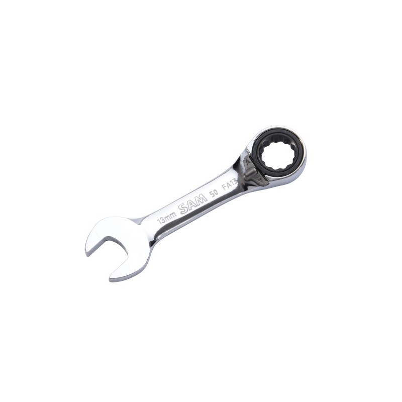 1 pcs - SAM Combination Ratchet Spanner, 13mm, Metric, Height Safe, Double Ended, 113 mm Overall