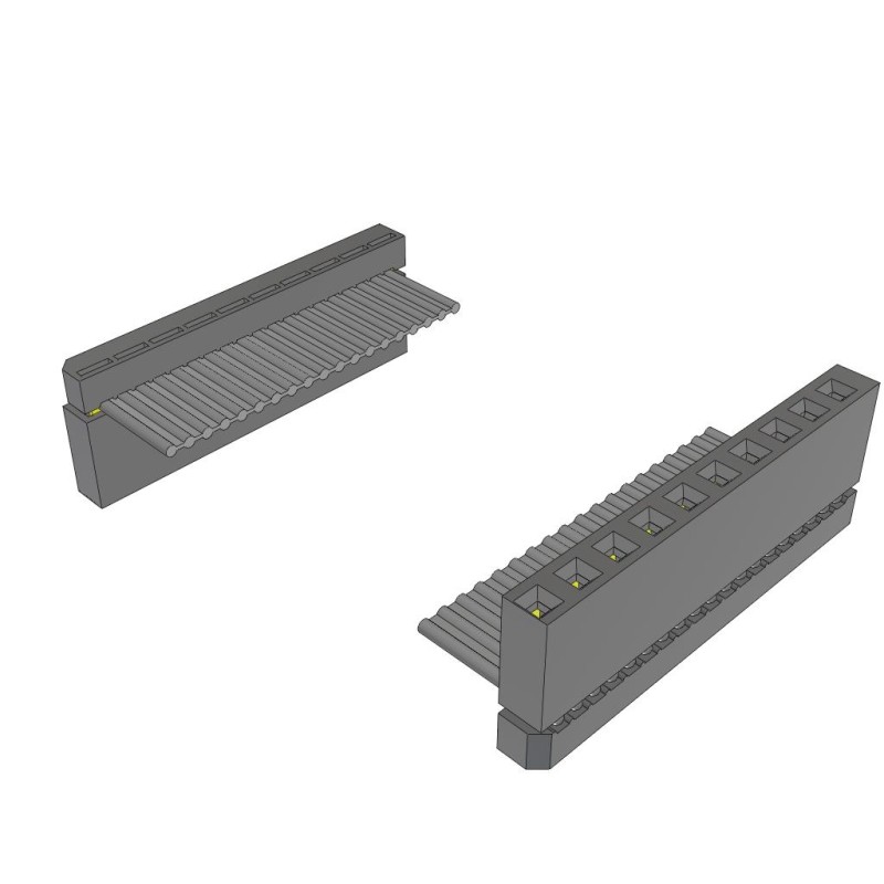 1 pcs : IDSS-10-D-03.00-T-G-RW-R - SLIM BODY SINGLE-ROW IDC SOCKET