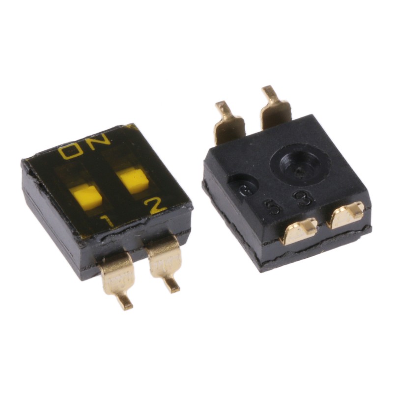 5 pcs - Omron 2 Way Surface Mount DIP Switch DPST