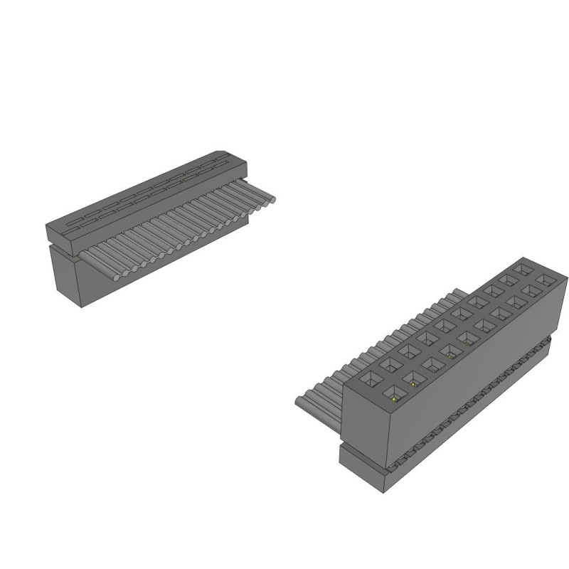 1 pcs : IDSD-10-D-05.12-R - SLIM BODY DOUBLE-ROW IDC SOCKET
