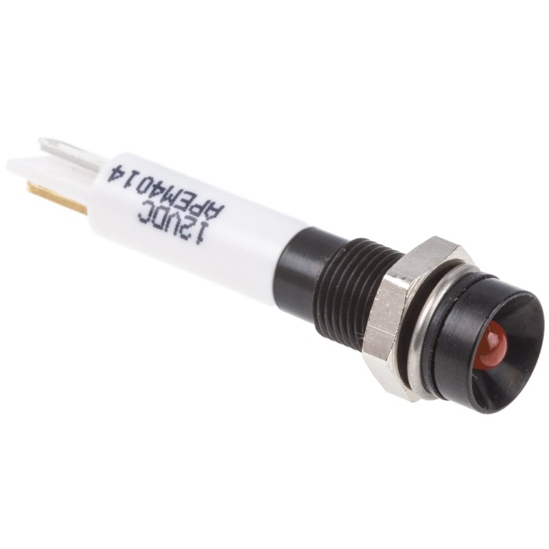 1 pcs - RS PRO Orange Panel Mount Indicator, 21.6 - 26.4V dc, 6mm Mounting Hole Size, IP67