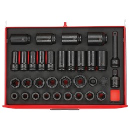 1 pcs - Teng Tools Metric 3/4 in Deep Impact Socket/Standard Impact Socket Set , 6 point