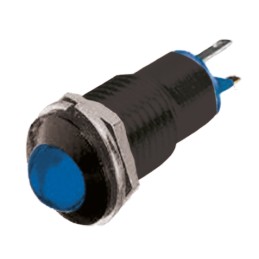 1 pcs - RS PRO Blue Panel Mount Indicator, 2V dc, 8mm Mounting Hole Size, Solder Tab Termination