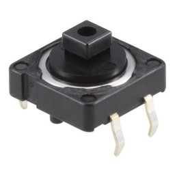 5 pcs - Black Button Tactile Switch, SPST 50 mA @ 12 V dc 3mm PCB