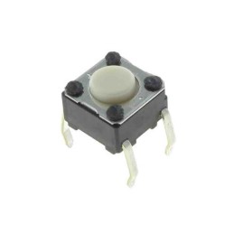 5 pcs - IP00 White Button Tactile Switch, SPST 0.05A 6mm Through Hole