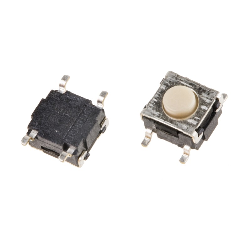 5 pcs - Cream Button Tactile Switch, SPST 50 mA @ 24 V dc 0.55mm