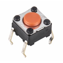 5 pcs - Orange Plunger Tactile Switch, SPST 50 mA @ 24 V dc 0.9mm Through Hole