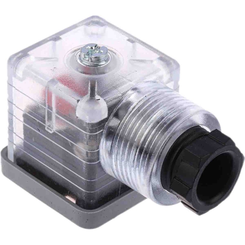 5 pcs - RS PRO 3P+E DIN 43650 A, Female Solenoid Valve Connector with Indicator Light, 12 V dc Voltage