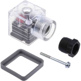 5 pcs - RS PRO 3P+E DIN 43650 A, Female Solenoid Valve Connector with Indicator Light, 12 V dc Voltage