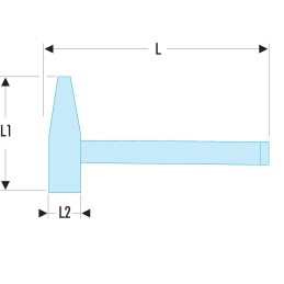 1 pcs - Facom Steel Engineer's Hammer with Hickory Wood Handle, 250g