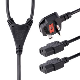 1 pcs - StarTech.com 3 Core Power Cable, 6 mm, 1.8m, Black Polyvinyl Chloride PVC Sheath, Power, 10 A, 250 V ac