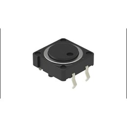 5 pcs - Black Flat Button Tactile Switch, SPST 50 mA @ 12 V dc 0.8mm PCB