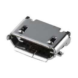 5 pcs - Amphenol ICC Right Angle, SMT, Socket Type B 2.0 USB Connector