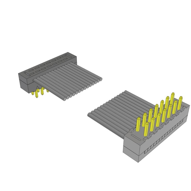 1 pcs : TCMD-07-D-12.00-01-R - 2MM DOUBLE ROW MALE IDC ASSEMBLY