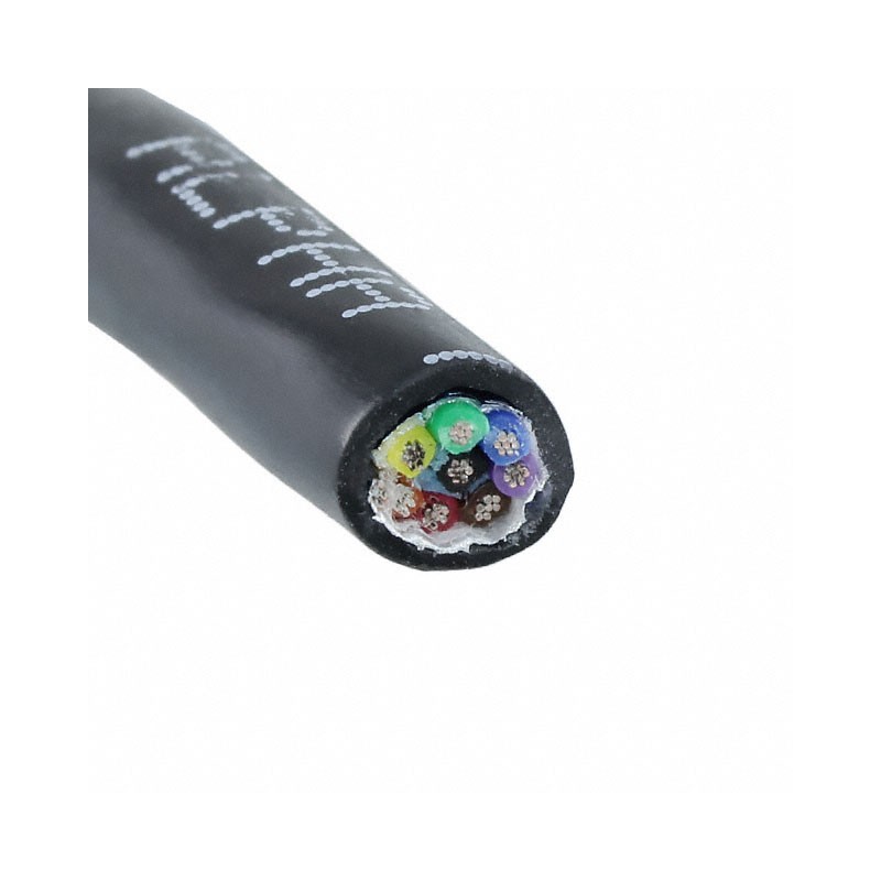 1 pcs : 25098 BK199 - CABLE 8COND 24AWG BLK SHLD FEET