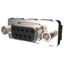 5 pcs - Amphenol ICC ID 9 Way Right Angle Plug-In Mount D-sub Connector Socket, 2.74mm Pitch, with Screw