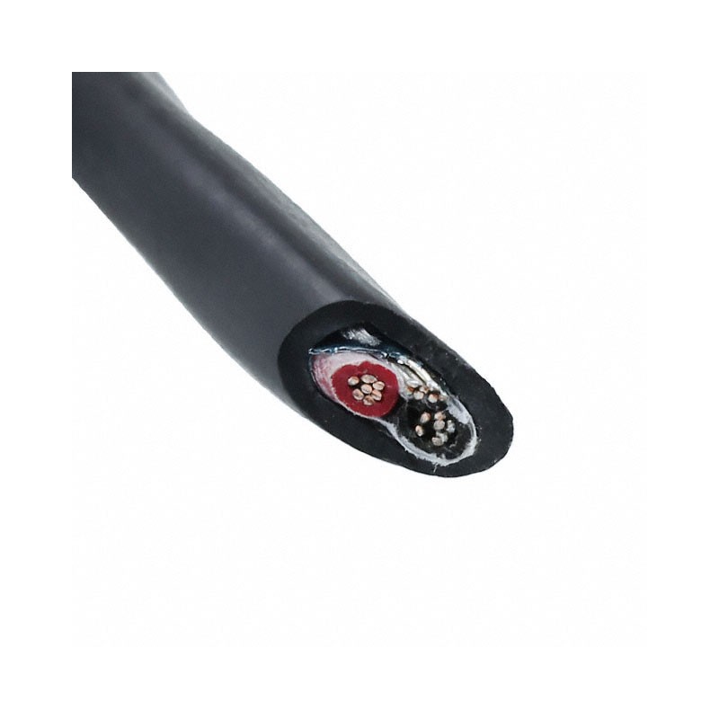 1 pcs : 25382 BK199 - CABLE 2COND 18AWG BLK SHLD FEET