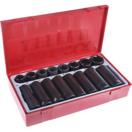 1 pcs - Teng Tools 10-Piece Metric 3/4 in Impact Socket Set , 6 point