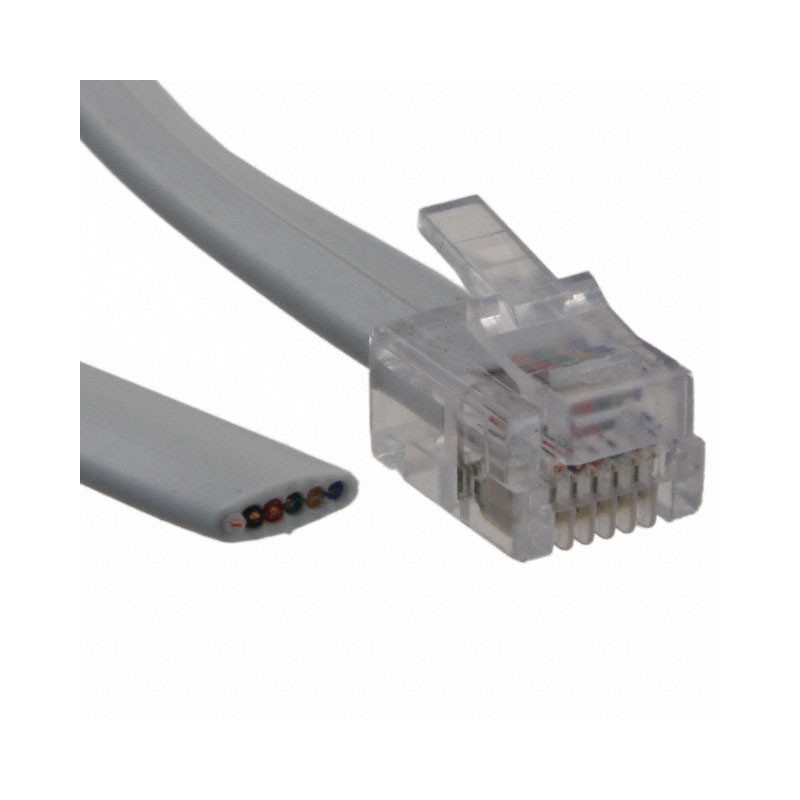 1 pcs : 513-26-6600-WH-0007F - CABLE MOD 6P6C PLUG TO CABLE 7'