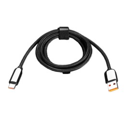 1 pcs : 5788 - BLACK WOVEN USB A TO USB C CABLE