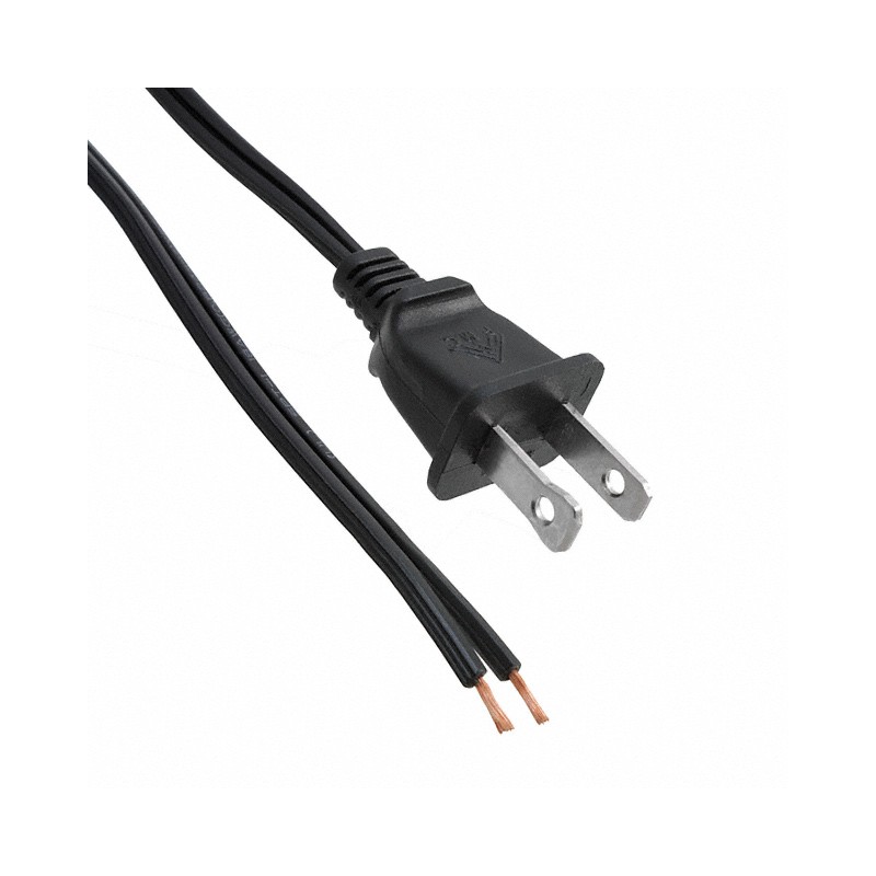 1 pcs : 800-1809-2-SPT2-BL-0006F-1 - CORD 18AWG NEMA 1-15P TO CBL 6'
