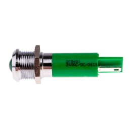 1 pcs - RS PRO Green Panel Mount Indicator, 12mm Mounting Hole Size, Solder Tab Termination, IP67