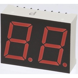 1 pcs - LBP-602DA2 ROHM 2 Digit 7-Segment LED Display, CA Orange 250 mcd RH DP 14.2mm