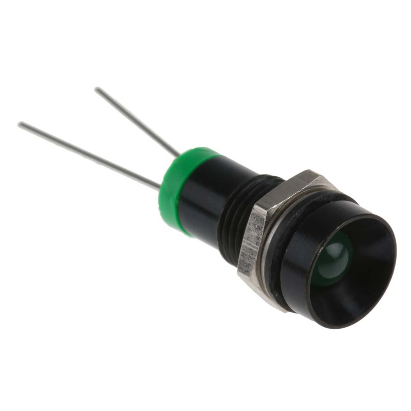 1 pcs - RS PRO Green Panel Mount Indicator, 2V dc, 8mm Mounting Hole Size, IP67