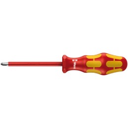1 pcs - Wera Pozidriv Insulated Screwdriver, PZ3 Tip, 150 mm Blade, VDE/1000V, 262 mm Overall